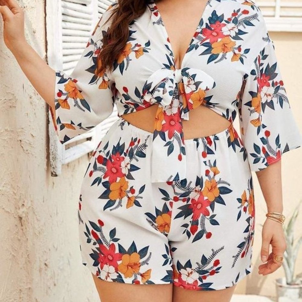 COMING SOON! 2pc. Plus Size Romper-  Sizes 1x -3x